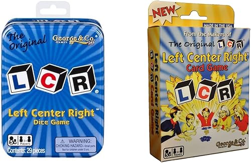 George & Company LCR - Juego de dados para centro izquierdo y derecho, paquete de 2 unidades  Juego de dados LCR original LCR izquierda centro