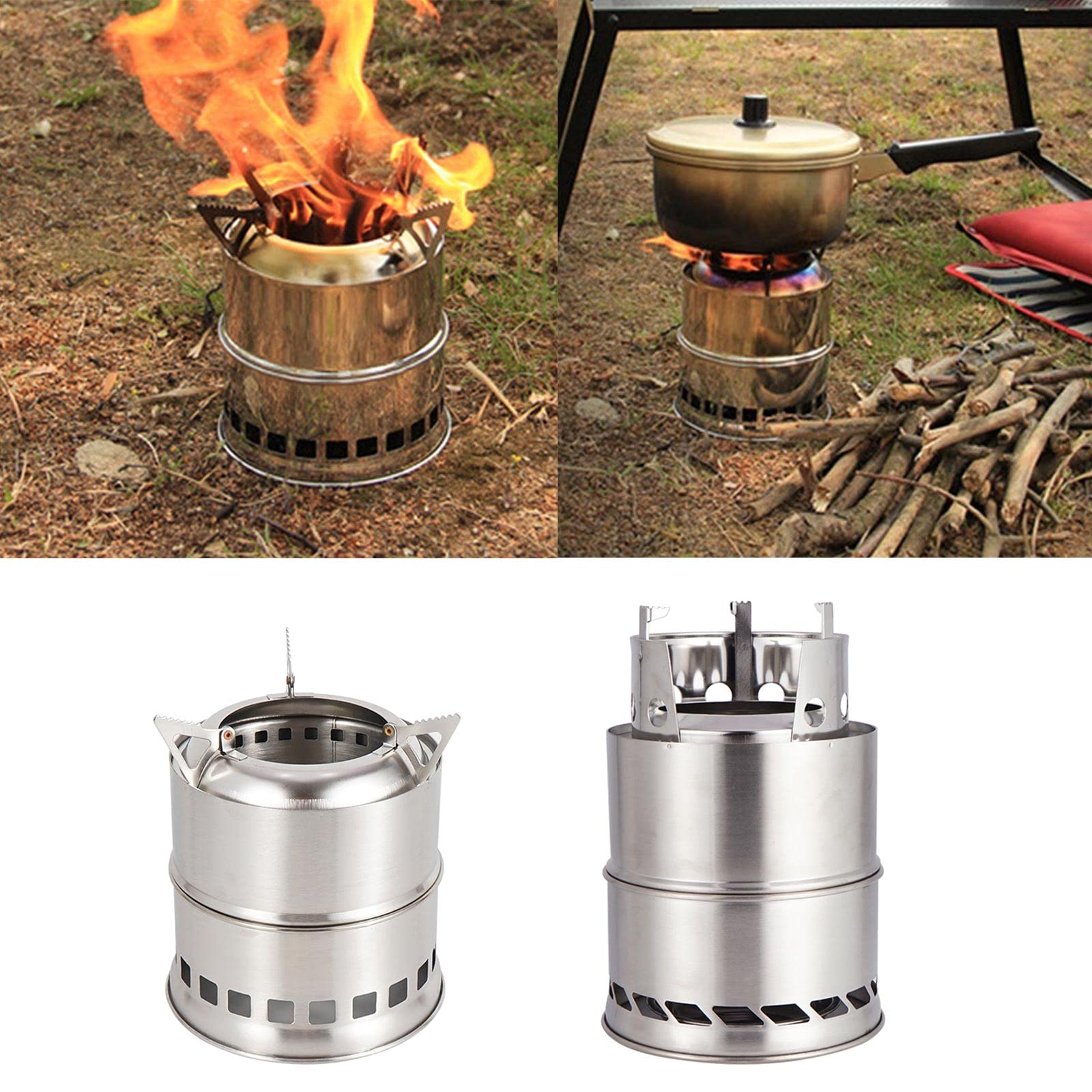 Cheap Camping Wood Burning Stove Portable Folding Stainless Steel