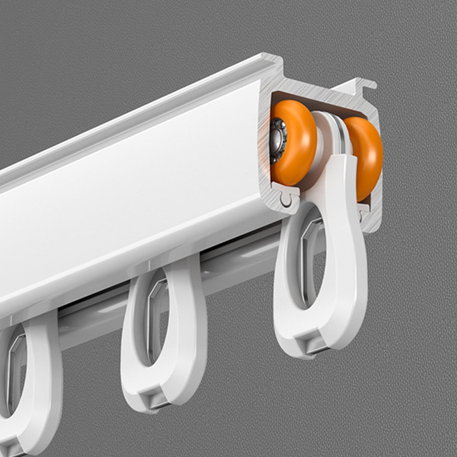 Tringle coulissante de plafond, rail extensible blanc salle de bain