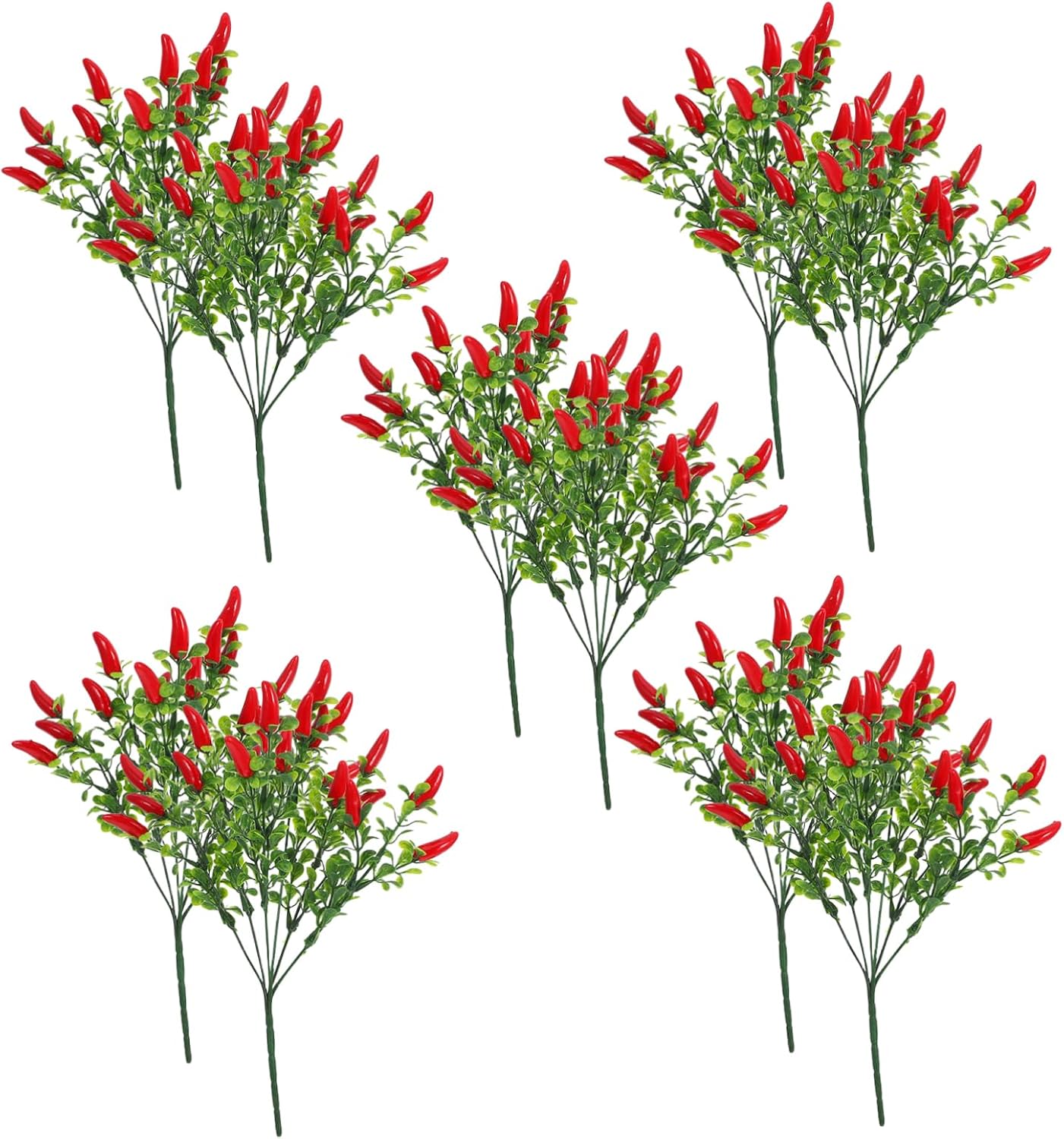 10pcs Realistic Simulation Plant Artificial Pepper Fruit Bouquet for Home Office Decor
