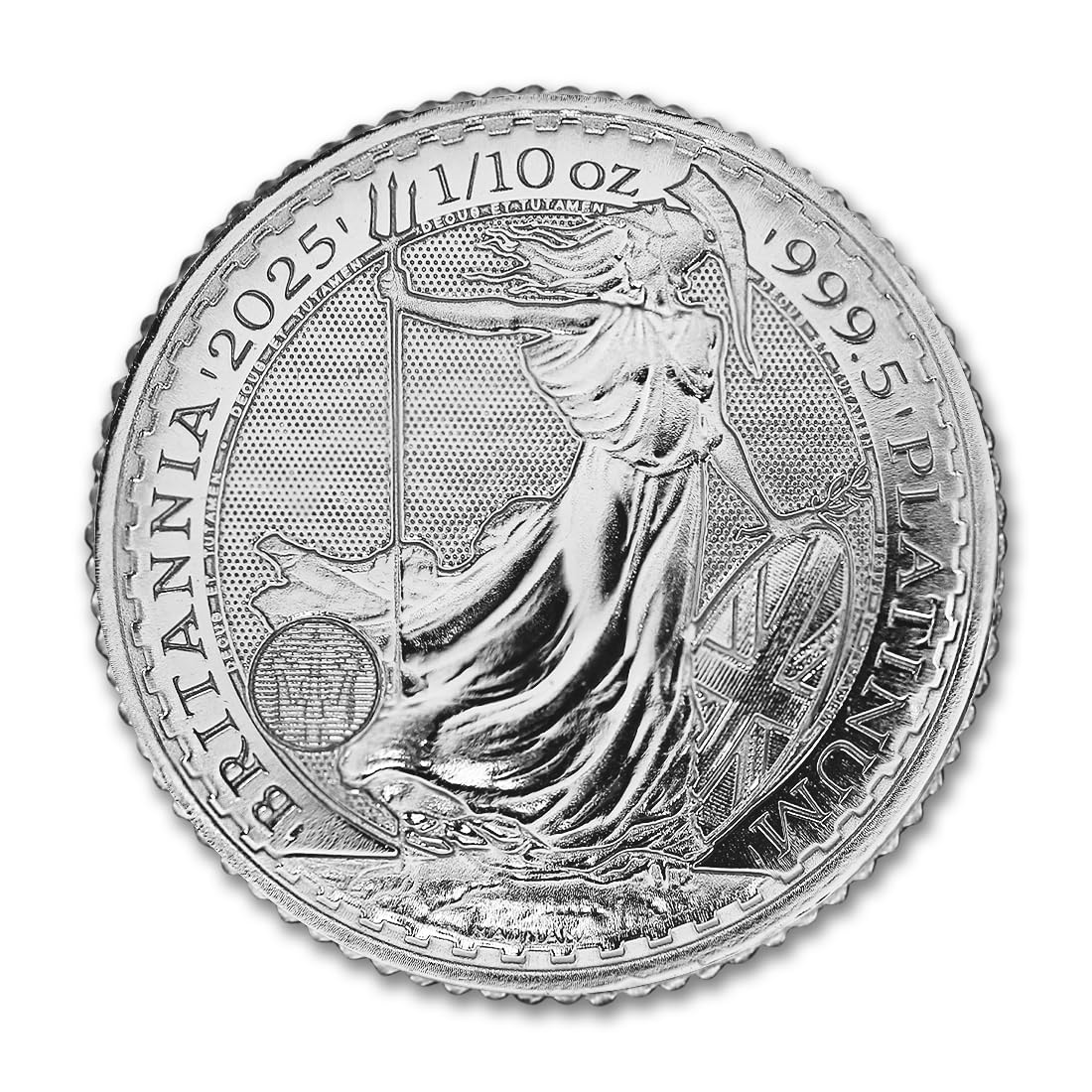 2025 1/10 oz British Platinum Britannia Coin Brilliant Uncirculated with Certificate of Authenticity £10 Seller BU