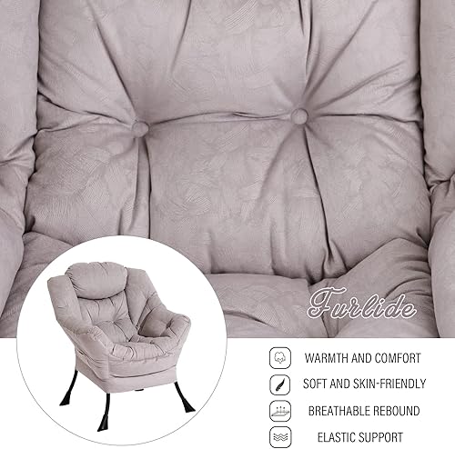 Miniatura 5 de Silla Lazy con otomana, silla moderna con reposapiés plegable, silla de acento de salón, cómoda silla de lectura, sillones de gran tamaño para
