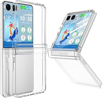 WATACHE for Samsung Galaxy Z flip 7 Case with Hinge Protection, Clear Slim Transparent Shockproof Hinge Hard PC flip 7 Phone Case Cover, Clear