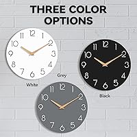 Vista 2 de Wall Clock, 10 Inch Wooden Silent Non-Ticking, Decorative Battery Operated Wall Clocks for Bedroom, Kitchen, Home, Living Room, Office, School