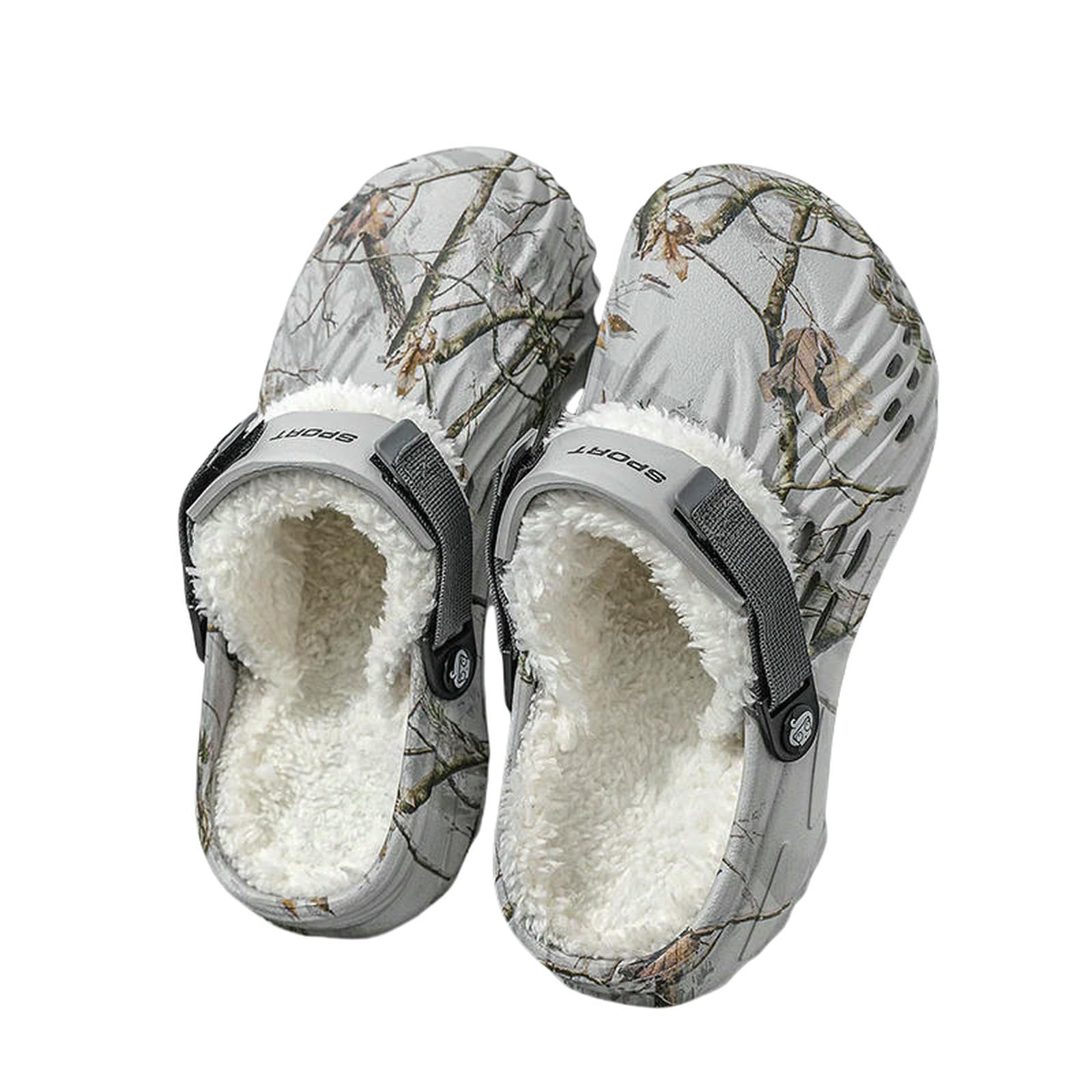 Pantofole di Cotone Caldo Rimovibili Grandi Scarpe da Giardino Perforate Eva Leggere Antiscivolo Spiaggia per L'Estate degli Uomini-grigio-45