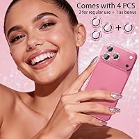 Vista 2 de Compatible con iPhone 12 Pro Max, protector de lente de cámara rosa, Apple iPhone 12 Pro Max, protector de lente con purpurina, accesorios