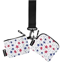 Mini Zip Around Wristlet Wallet Keychain Wallet for Women Travel Sports Outdoors Dual Pouch Wristlet Portable Coin Purse Small Wallets Patriotic Stars Pattern