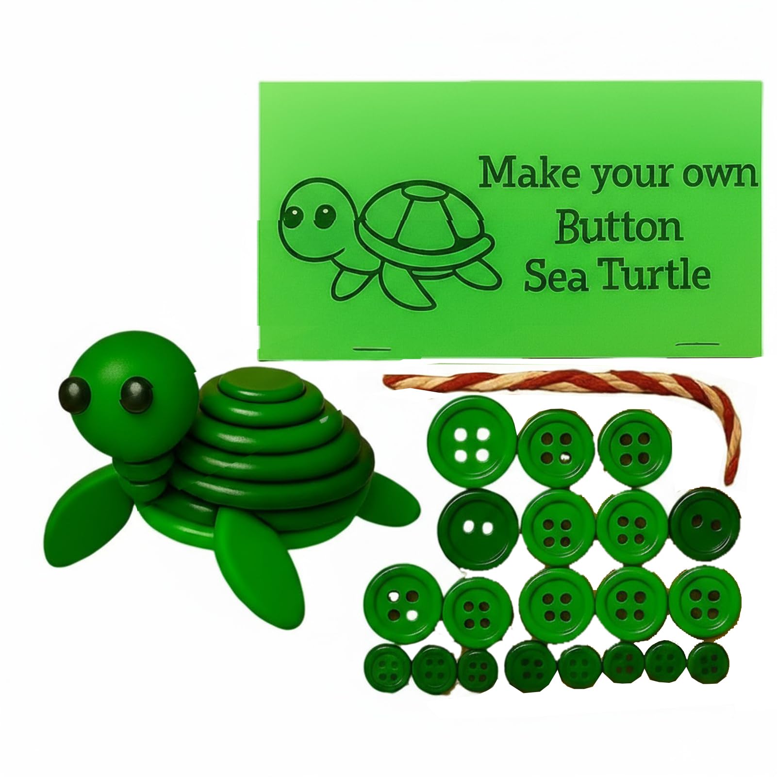 QUILSTM 3D Button Ornament Craft Kit Unique DIY Decorations For Christmas Trees Diy Fastener Ornaments Interesting Button Ornament Kits Christmas Buttons, tortoise