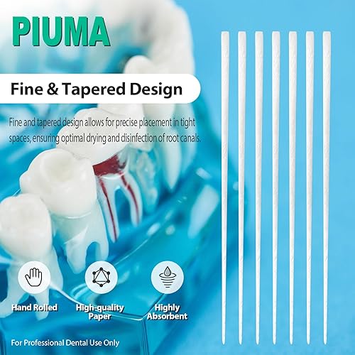 Miniatura 3 de 200 puntos de papel absorbente Piuma de grado dental #45 de VASTMED  Tapper para endodoncia endodóntica dental estéril
