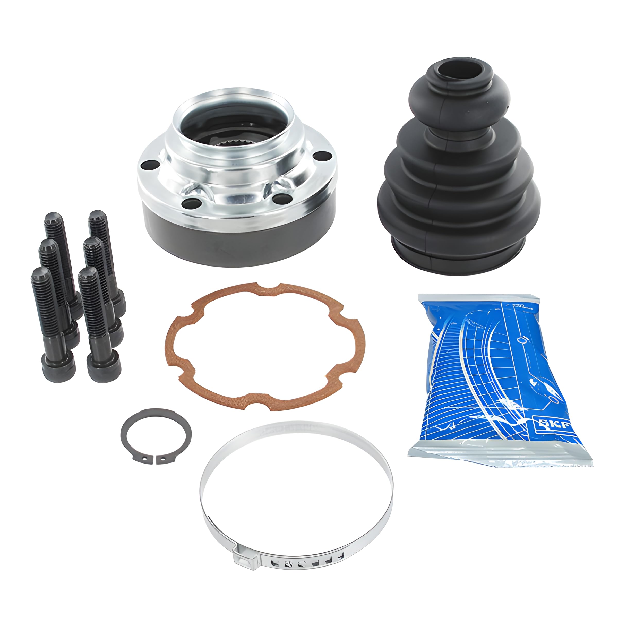 SKF Antriebswellengelenksatz VKJA 8008 Position Vorderachse Außendurchmesser 108 mm Höhe 256 mm Länge 128 mm Breite 128 mm - OE Qualität | Kompatibel mit: AUDI A4 B6, A4 B6 Avant, A4 B7, A4 B7 Avant, SEAT ALHAMBRA, VW CADDY III Kasten/Großraumlimousine