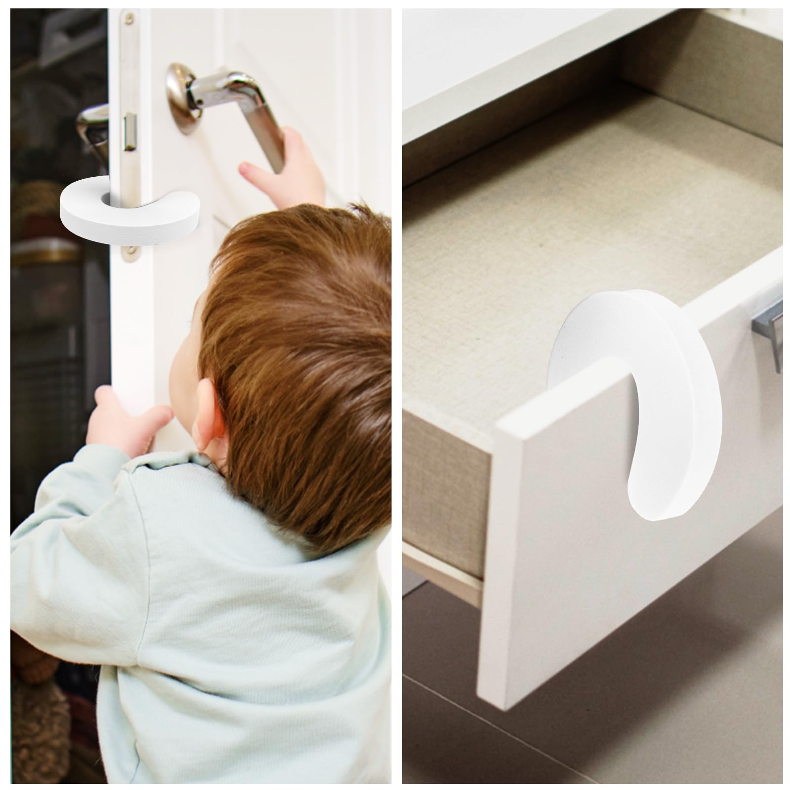 Set 4 Fermaporta In Corda Di Cotone Kinsinder - Per Sicurezza Bambini E Animali, Lunghezza 57cm - copertina