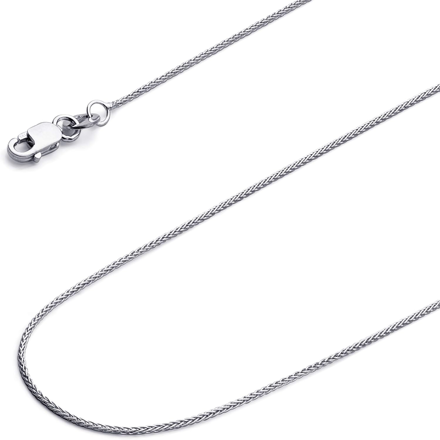 14k REAL Yellow/White/Rose Gold Solid 1.5mm, 1.2mm, 1mm Braided Wheat Chain Necklace with Lobster Claw Clasp