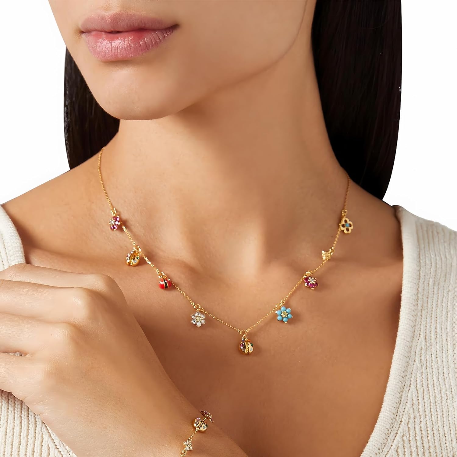 18K Gold Plated Ladybug Necklace, Dainty Charm Choker Necklace, Jewelry Gifts for Wife, Girlfriend, Birthday, Anniversary, Bridesmaid Party Accessories - Image 4