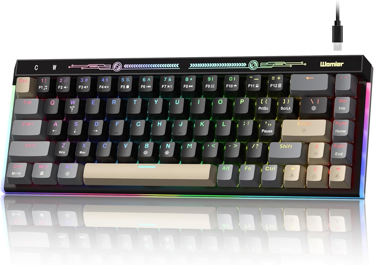 VK68 65% Gaming Keyboard, Wired Backlit Mini Keyboard, Ultra-Compact Anti-Ghosting No-Conflict 68 Keys Gaming Wired Keyboards for PC Laptop Windows Gamer, Black