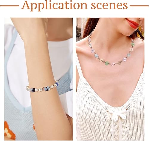 Miniatura 4 de Cheriswelry 90 cuentas europeas de cristal en forma de dona, cuentas transparentes con agujeros grandes, abalorios de cristal de 2564 pulgadas