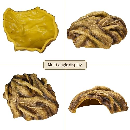 Miniatura 33 de Reptile Rock Reptil Ocultar Cueva Escondite Terrario Habitat Decoración Adorno Refugio Refugio para Serpiente, Geckos, Lagartos, Tortuga, Ranas