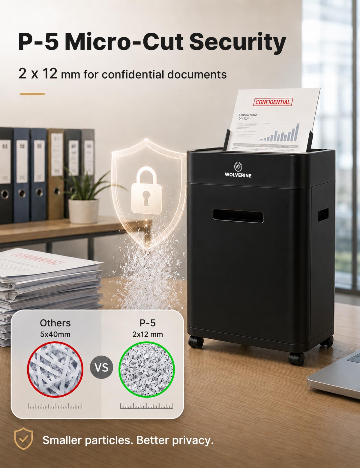 Wolverine SD9315 P-5 AutoFeed Micro distruggidocumenti, 180 fogli, 120 minuti