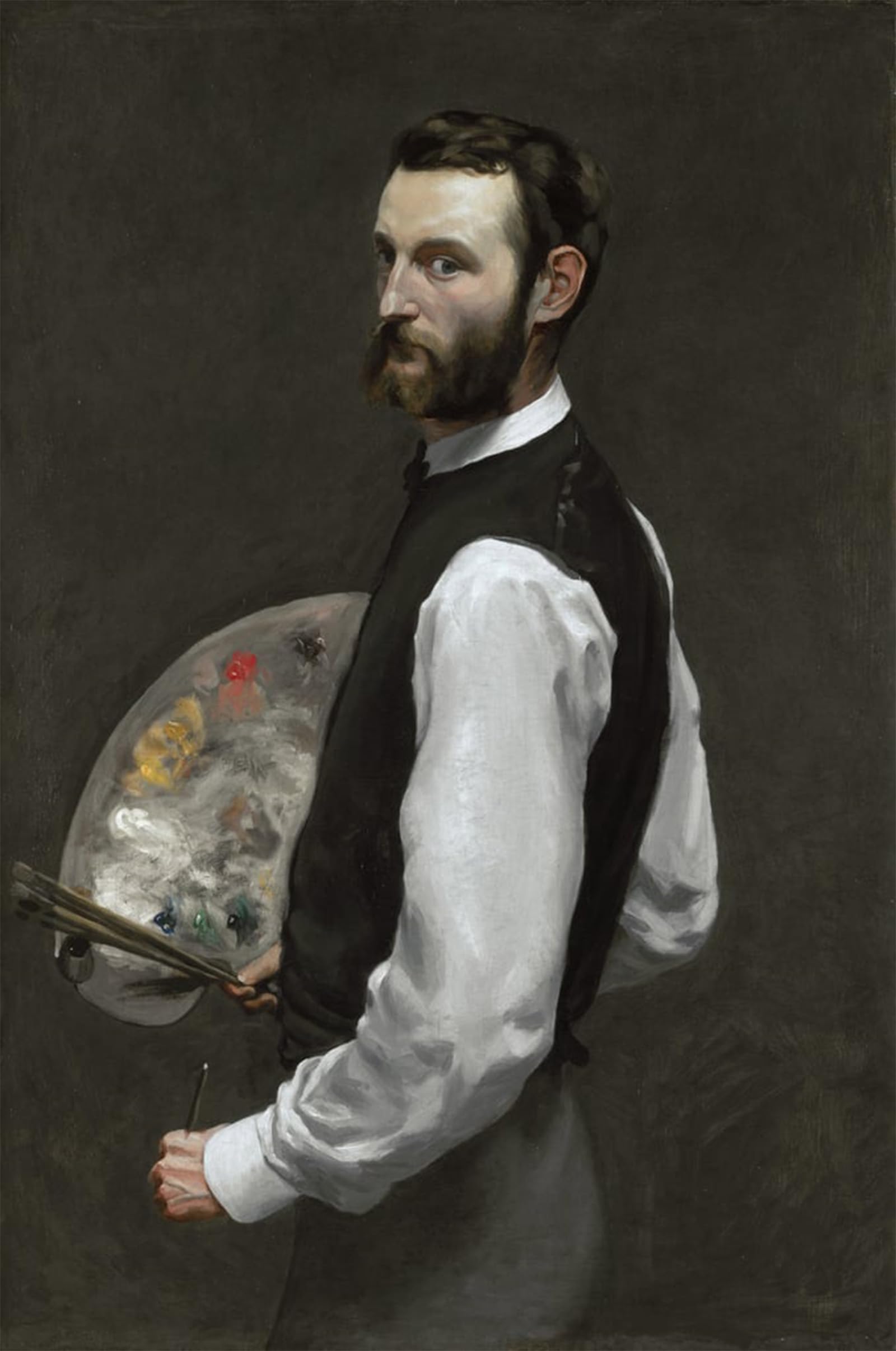 POSTERIIk Vintage Classic Picture Landscape Artwork Self Portrait by Jean Frederic Bazille Portrait Canvas Painting for Office Home Decor 60x90cm