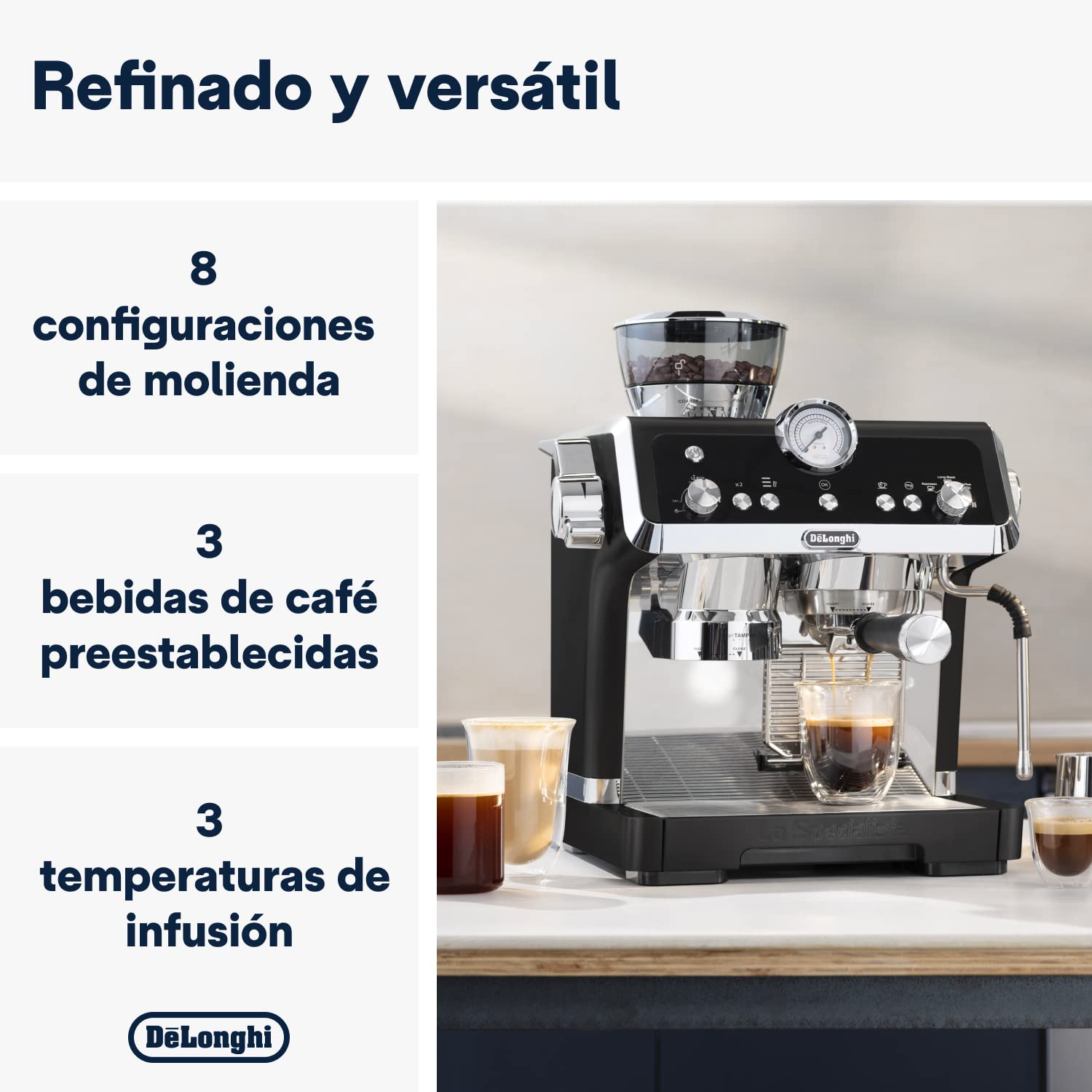 De'Longhi La Specialista Prestigio EC9355.BM Cafetera expreso con molinillo integrado y boquilla profesional para espumar la leche, 2 L, negro