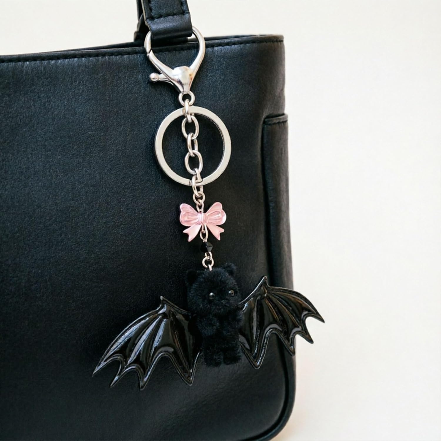 Edgy Bear With Keychain Accessories For Keys Bags Or Phone Handmade For Friend And Family(B) image 4