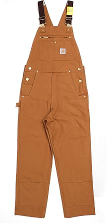 Carhartt 102776 Mens Duck Bib Overall Unlined Brown/W28L32, Carhartt Brown