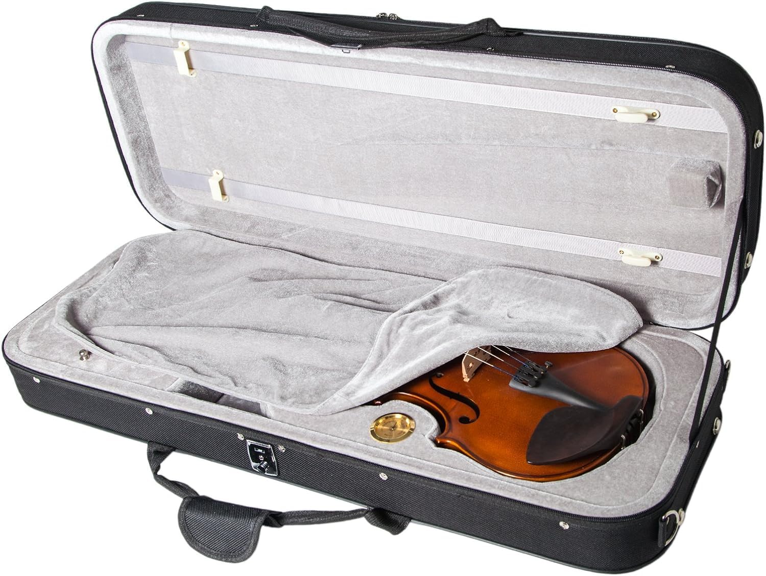 SKY 15 Inch Viola Oblong Case Lightweight with Hygrometer Black/Grey