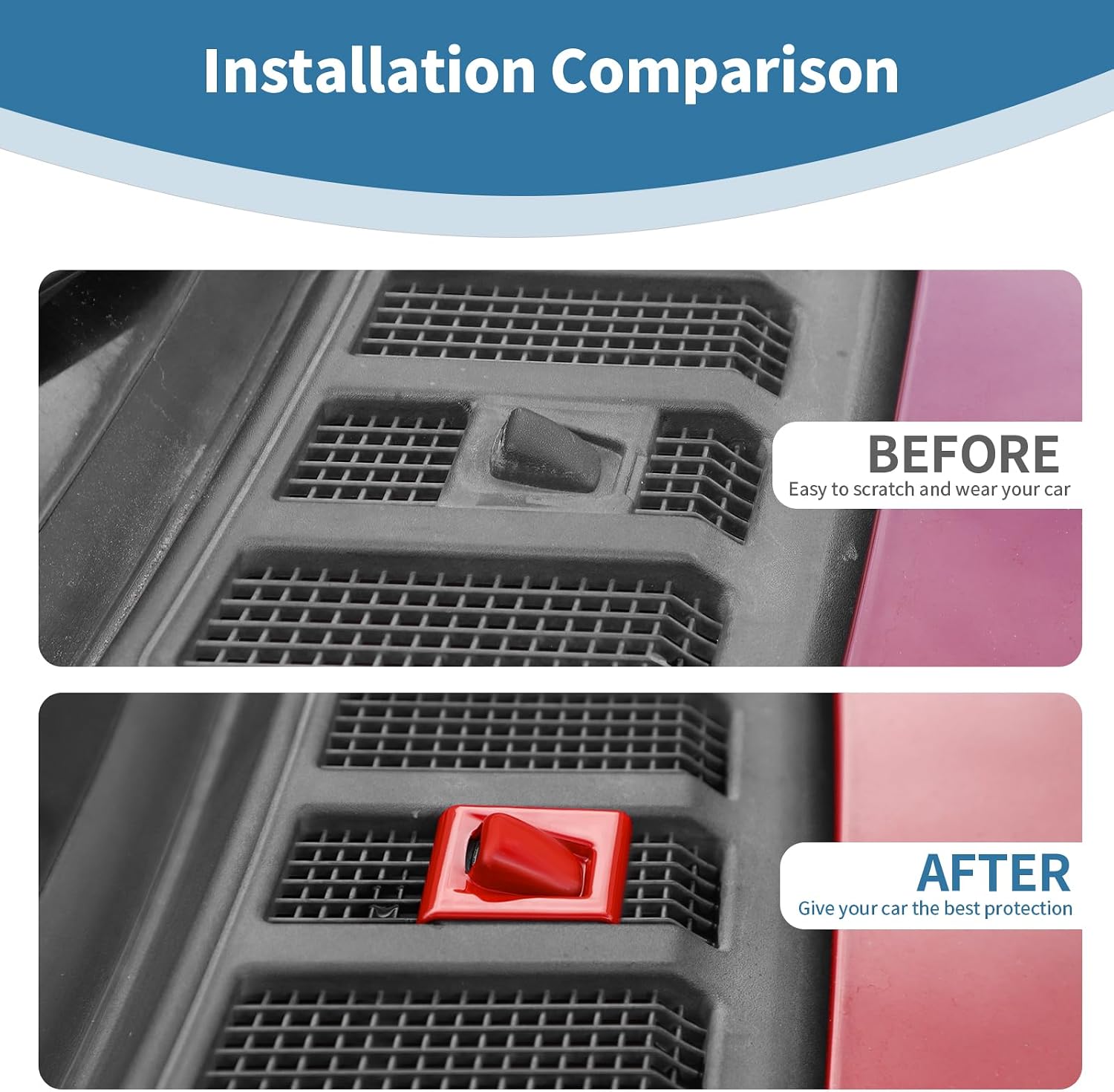 for F150 Windshield Washer Nozzle Trim Cover Fit for Ford F150 2015-2020 Red Exterior Accessories 2pcs