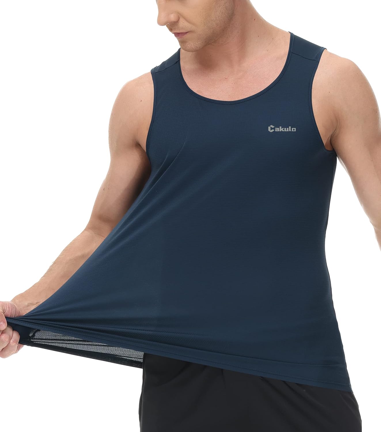 Cakulo Mens Tank Tops Big and Tall Swim Shirts Running Quick Dry Workout Sleeveless Summer Beach Muscle Athletic Top
