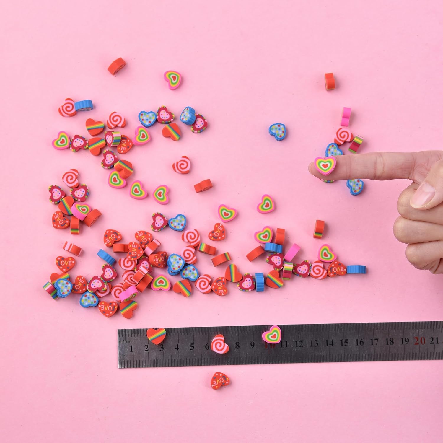 400 pcs Mini Fun Cute Heart Erasers for Kids Bulk,Back to School Party Gifts Valentine's Day Gifts(Heart erasers) - Image 2