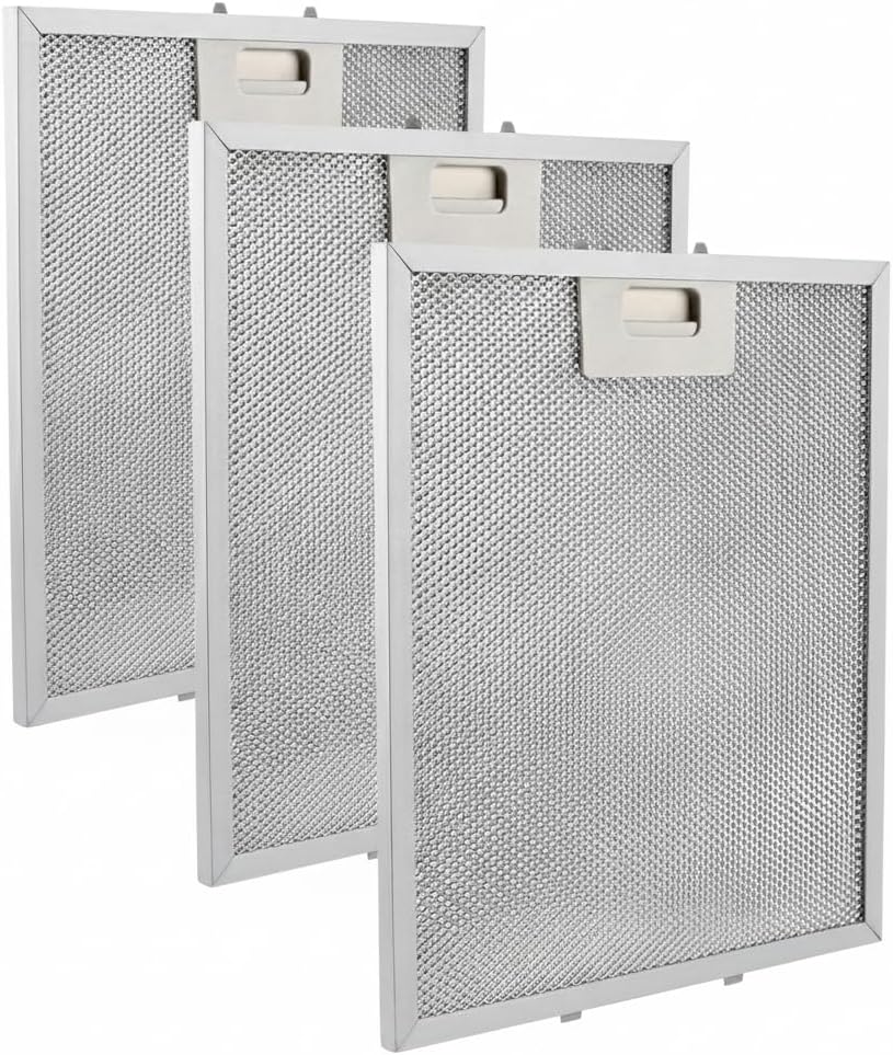 W10169961A Range Hood Grease Filter (3-Pack), 10.5" x 12" Upgraded 5-Layer Aluminum Mesh Vent Hood Filter Compatible with Whirlpool, KitchenAid, Jenn-Air, IKEA - Replaces W10875058, W11245983, 8190858