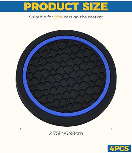 Miniatura 2 de 4 posavasos para automóvil, accesorios para el interior del automóvil, posavasos antideslizantes de 2.75 pulgadas para la mayoría de vehículos