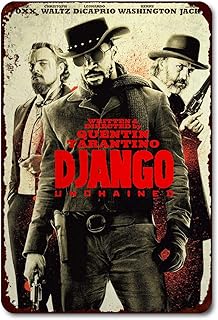 Movie Poster Series Metal Signs Plaques-- Django Unchained Film Movie Vintage Retro Tin Sign-- Home Metal Wall Decoration Tin Metal Sign, Bar, Cinema, Tin Metal Sign (8×12 Inches)
