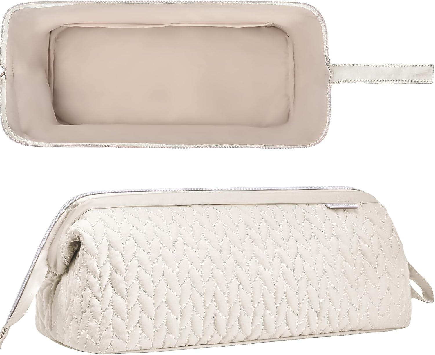 Shark Flex Style Case for Dyson Airwrap Hair Dryer Brush Revlon Hair Tools Travel Bag Carrying Case Flat Curling Iron Organizer (Beige) - Image 2