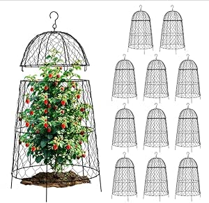 12Pcs garden cloche for plants,11.8×19.7in large size plant cages for outdoor plants,split design and anti-rust coated chicken wire cloche,sturdy and not easy to deform,plant cages to keep animals out