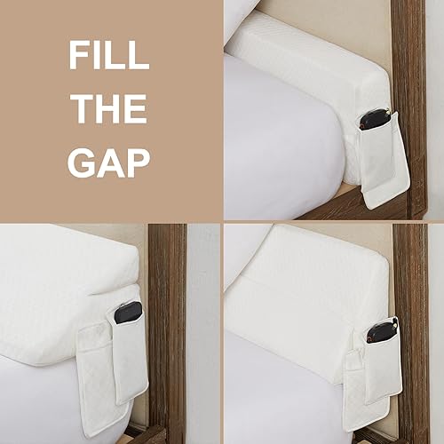 Miniatura 2 de Homemate Almohada plegable de cuña de cama tamaño King de 76 pulgadas para cabecero, relleno de espacio de cama mejorado entre el colchón y la
