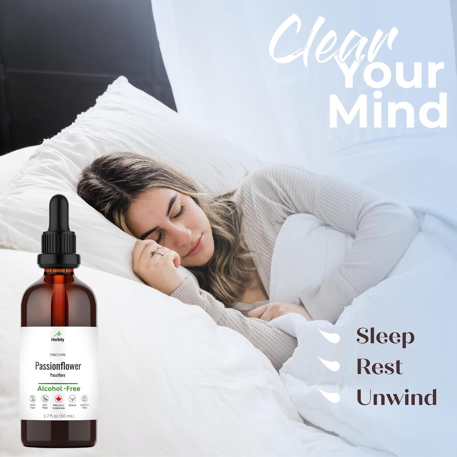 Passionflower Tincture – Alcohol-Free Herbal Extract for Calm, Mood & Sleep Support – Glycerin-Based, Vegan & No Added Sugar-Free Supplement – (1.7 Fl Oz)