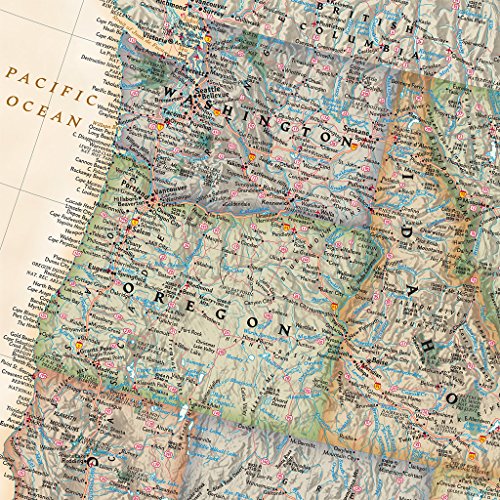 Push Pin Travel Maps Executive Us With Black Frame And Pins - 27.5 Inches X 39.5 Inches #TOP2