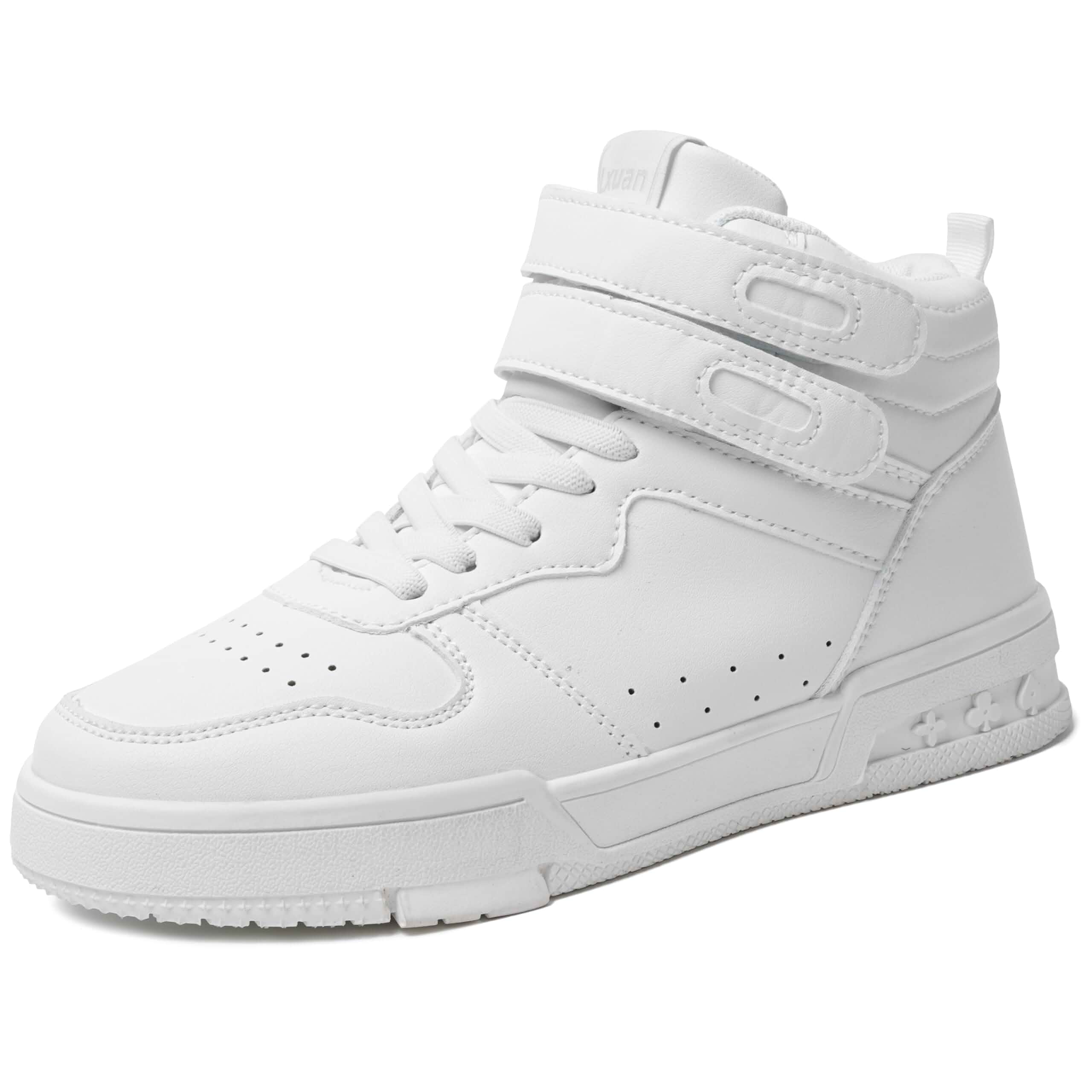 Lxuan Women's High Top Fashion Basketball Ankle Boots Walking Tennis Shoes Platform Hook and Loop Casual Faux Leather Hidden Heels Sneaker