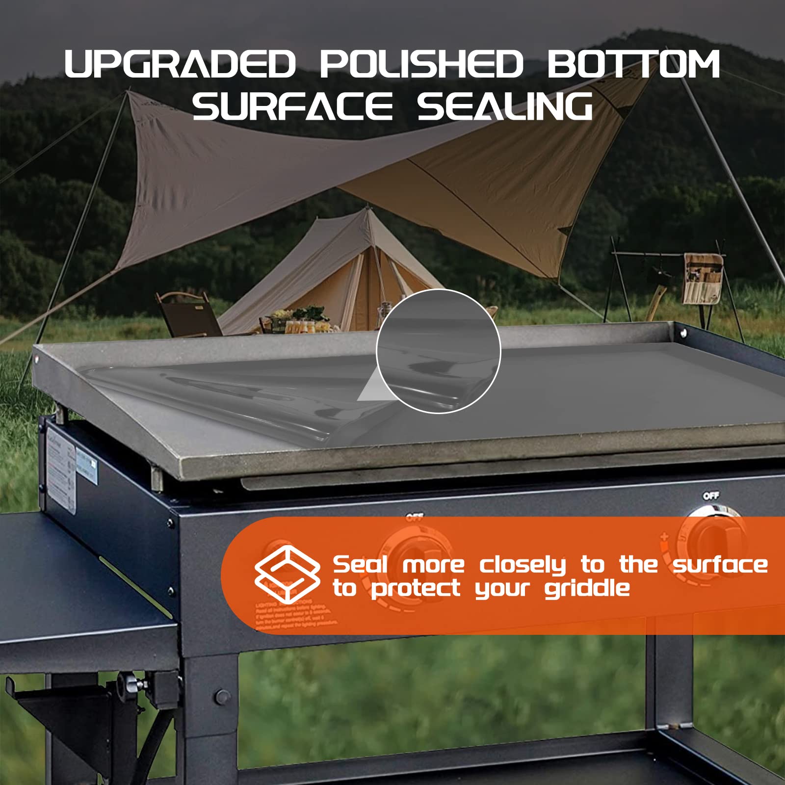 Silikon-Grillmattenabdeckung Für Blackstone 55,9 Cm Grillplatte - Lebensmittelecht, Grau, Hochwandig
