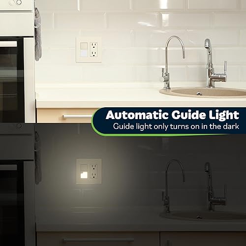 Vista 24 de TOPGREENER Interruptor decorador de 3 vías con luz guía, negro