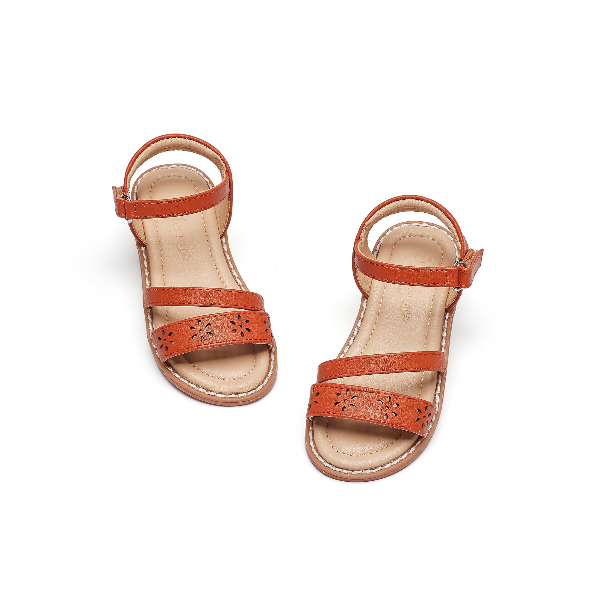 Flaryzone Toddler Girls Sandals Open Toe Flat Flower Girl Dress Shoes