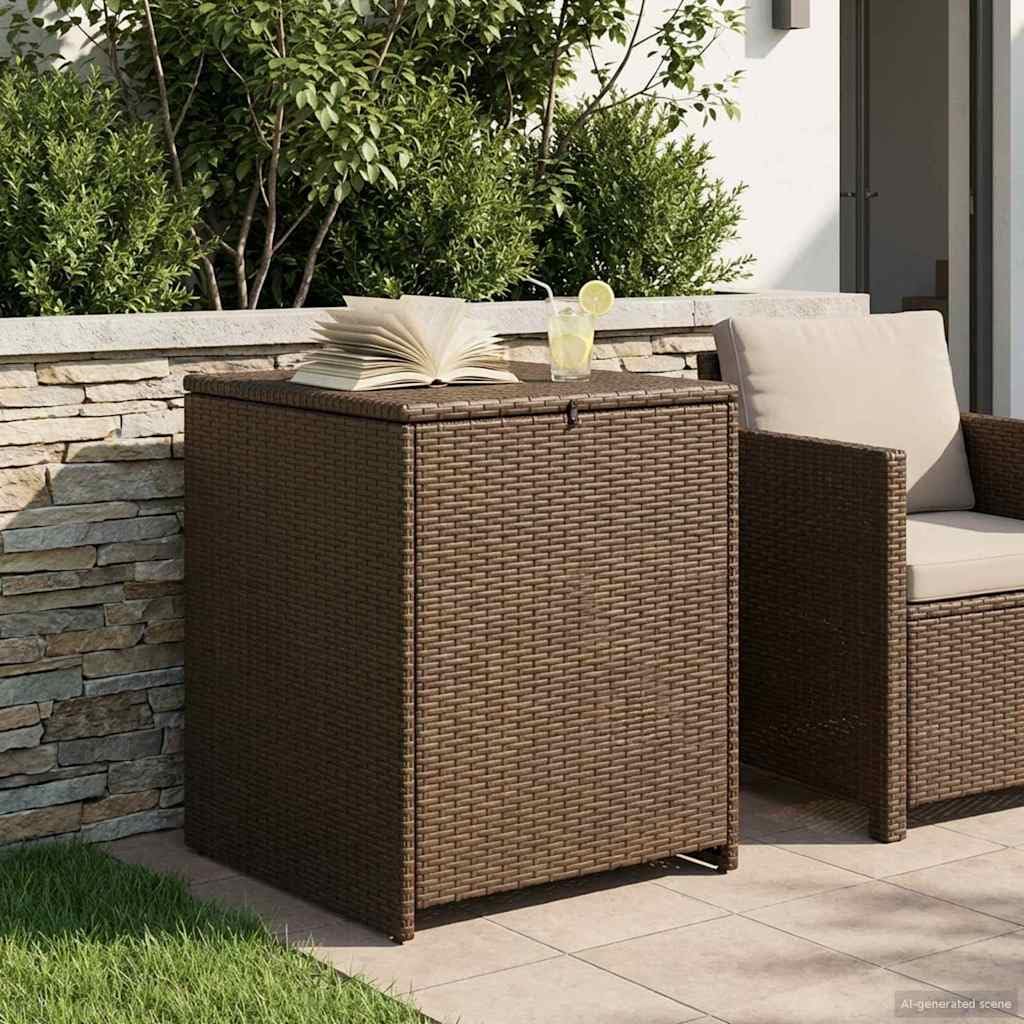Kissenbox aus Stahl 55 x 55 x 69 cm wetterfeste Gartenbox mit verstellbaren Füßen, Innenfutter für Auflagen und Outdoor Zubehör, praktische Terrassenbox für Balkon und Gartenlagerung