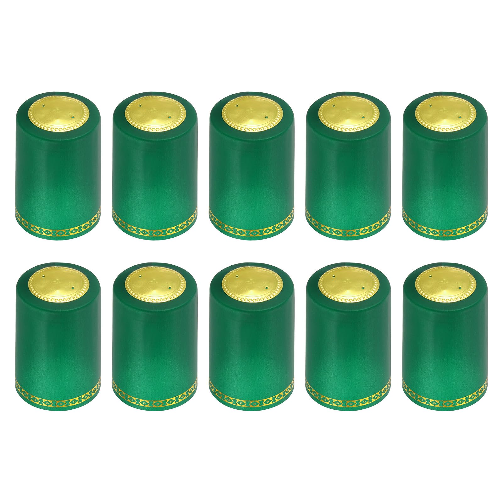 Capsules thermorétractables PVC vert pour bouchon de vin et stockage en cave - 100 pcs