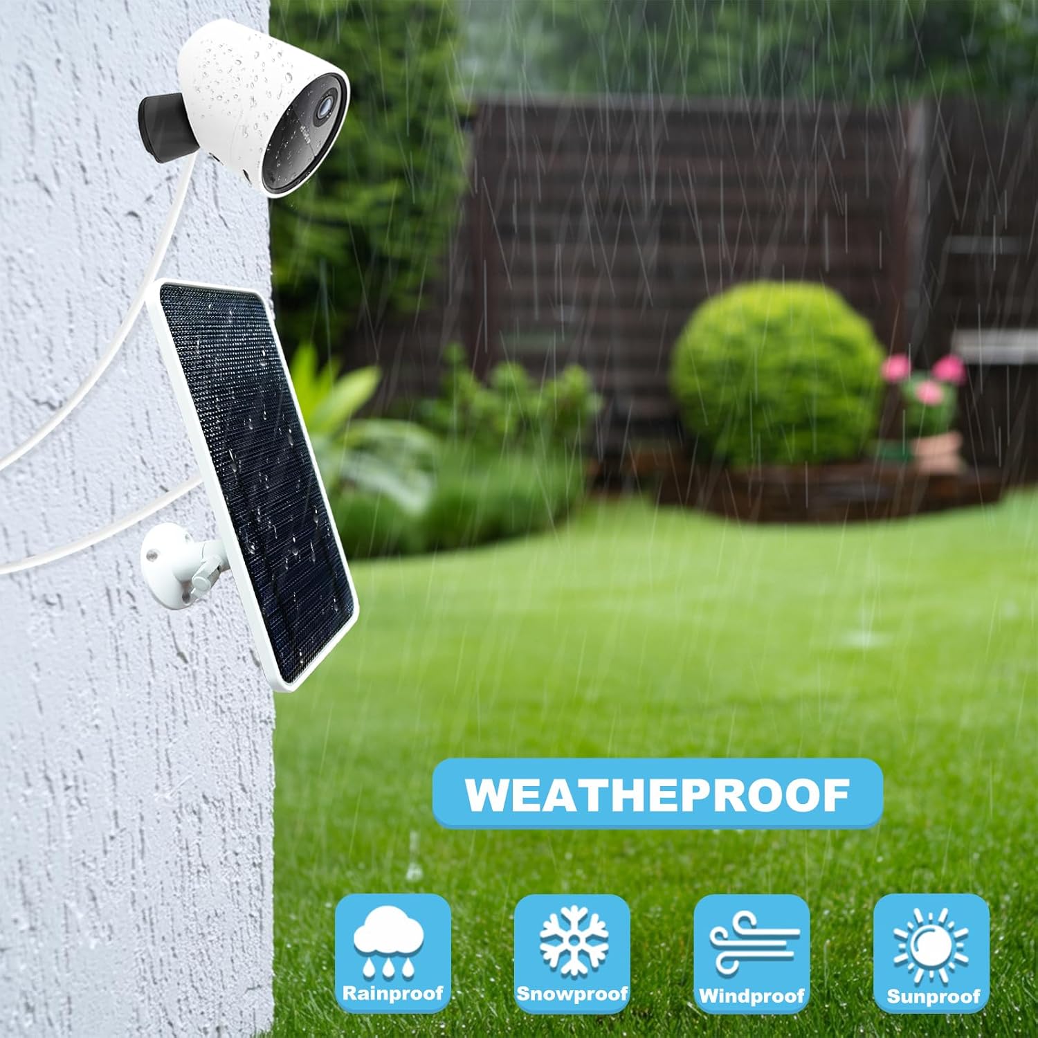 AYF Solar Panel Compatible with SimpliSafe Outdoor Camera & SimpliSafe Outdoor Security Camera Series 2, Solar Panel Charger with 13FT Weatherproof Cable, IP65 Waterproof, 360° Adjustable Mount,2 Pack