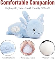 Vista 6 de Niuniu Daddy Animales de peluche con peso de ajolote azul de 18 pulgadas 2.8 libras para niños, adultos y niñas, juguete de peluche gigante
