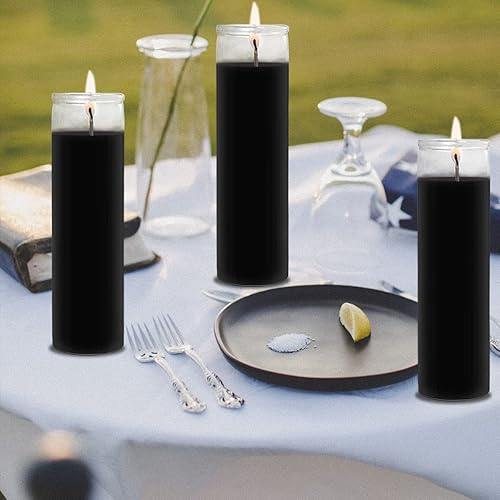 Miniatura 5 de JHENG Vela de cristal de oración devocional de 7 días sin perfume, velas de cera prémium de 2 x 8 pulgadas, ideal para santuario, vigilias,