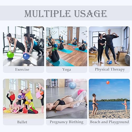 Miniatura 6 de Pelota de pilates suave de 9 pulgadas, ideal para ejercicios pequeños entre la rodilla, para fisioterapia, yoga, núcleo, medicina, abdominales, pt,