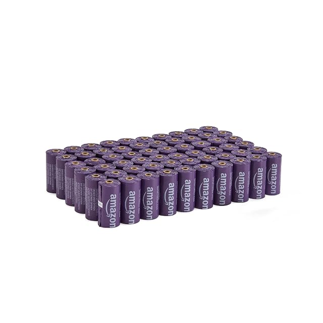 Amazon Basics Bolsa de basura para perros sin dispensador, lavanda, 900 bolsas (60 paquetes de 15 bolsas)