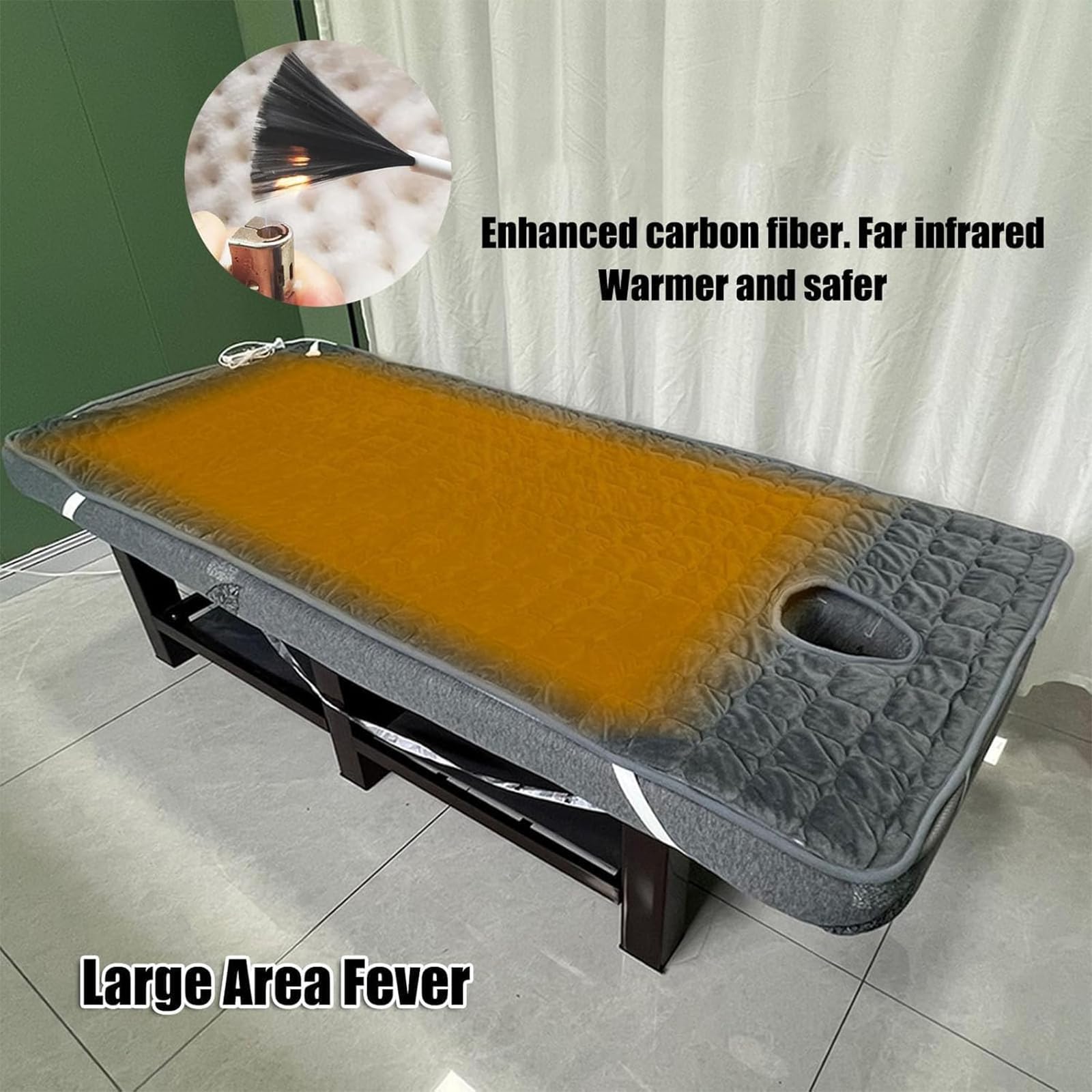 Beheizte Massagedecke, Auflage für Kosmetikliegen und Massagetische, Elektrische Heizauflage für Massagetische, Geeignet für Tätowiertische und Kosmetikliegen.,150cm Without Holes