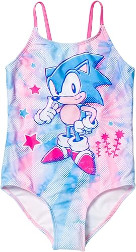 SEGA Sonic The Hedgehog - Traje de baño de una pieza para niñas y niños pequeños a grandes